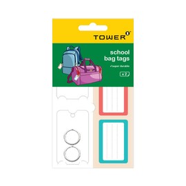 Tower Super Durable Bag Tags for School Bags and Sports Bags - Set of 2