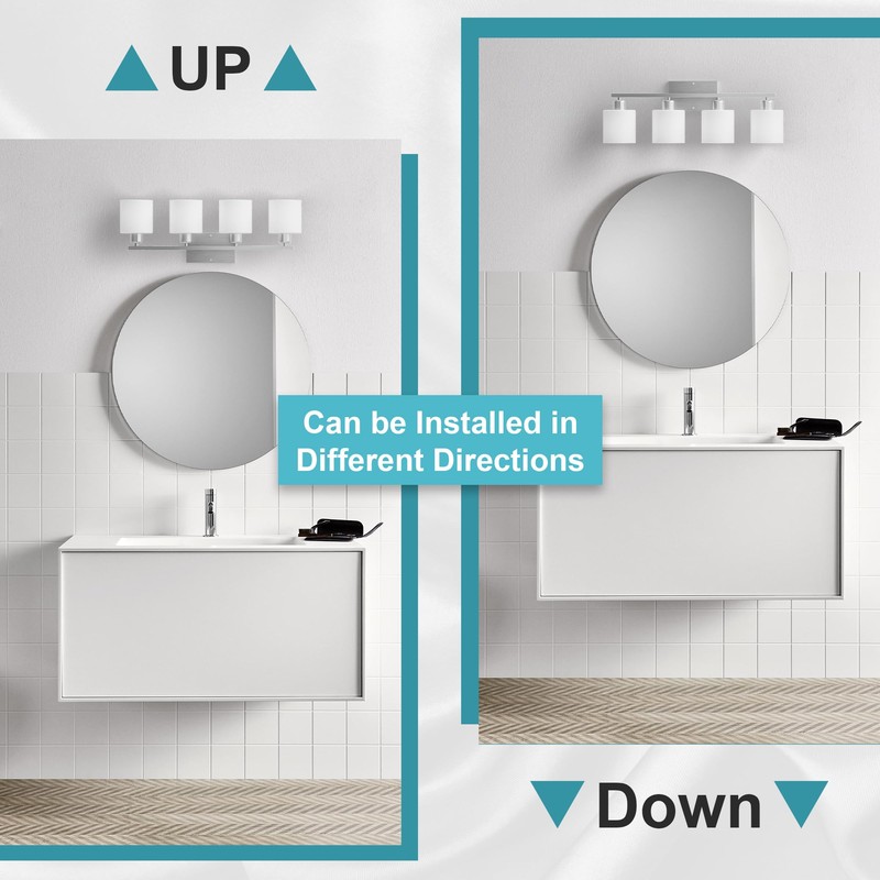 Dekang Bathroom Lights Over Mirror Brushed Nickel, Anti-Rust 4-Light Bathroom
