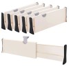 RealPlus 4pcs 4in High Adjustable Drawer Dividers Organizer Separators Plastic