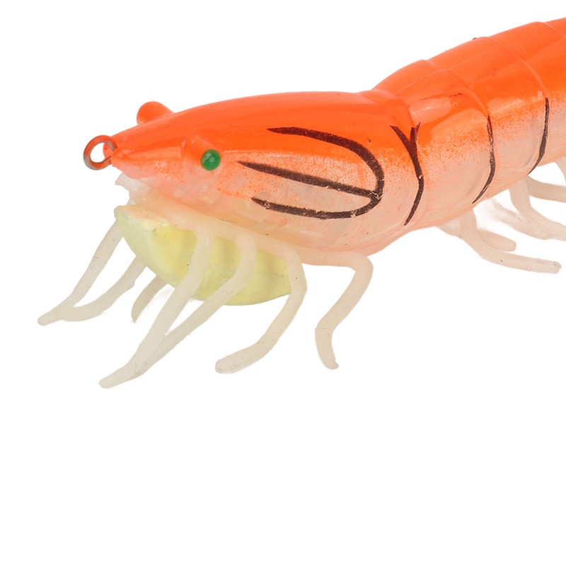 5pcs Wood Shrimp Bait Artificial with Counterweights Double Pileate Hooks