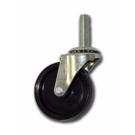 Shepherd 2-1/2" Swivel Caster with 3/8" x 1-1/2" Stem & Polypropylene Wheel 4PK, 2 brakes