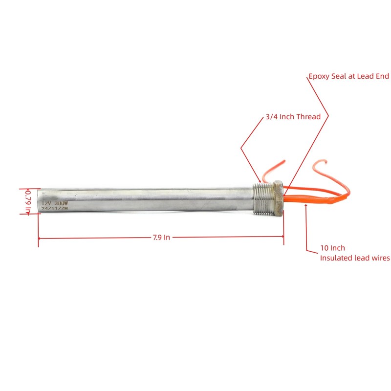 Immersion Cartridge Heater 12V 200W / 300W Hot Rod Heating