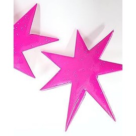 Jem and the Holograms Jem Star Earrings (Pink or Red) (Sterling Silver Studs, Pink)