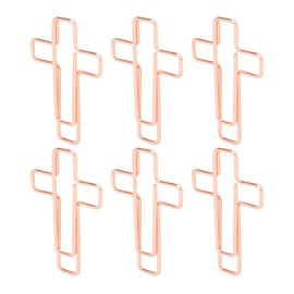 Fdit 100PCS Cross Paper Clips, Rose Gold Metal Paper Clamps for Document Note Sorting Organizing Paperwork Office School and Use