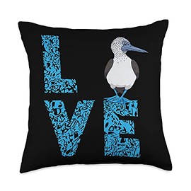 Blue Footed Booby Bird Love Blue Feet Bird Lover Sea Bird Throw Pillow
