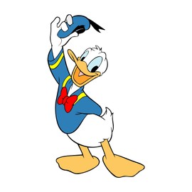 Cute Cartoon Duck Hatsoff Goofy Donald Duck Daisey Cartoon Adorable Cartoon Girls Boys Kids Room Design Colorful Nice Pretty Elevate Home Vinyl Visual Decoration Creative Aesthetic Art 10x12 inch