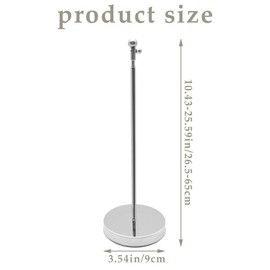 LIANCHEN Table Flag Telescopic Pole with Base, Telescopic Range: 26-65 cm, Table Flag Pole, Table Flag Stand, Stainless Steel Flag Stand Holder, Desktop Flag Pole for Table, Home Office (Silver)