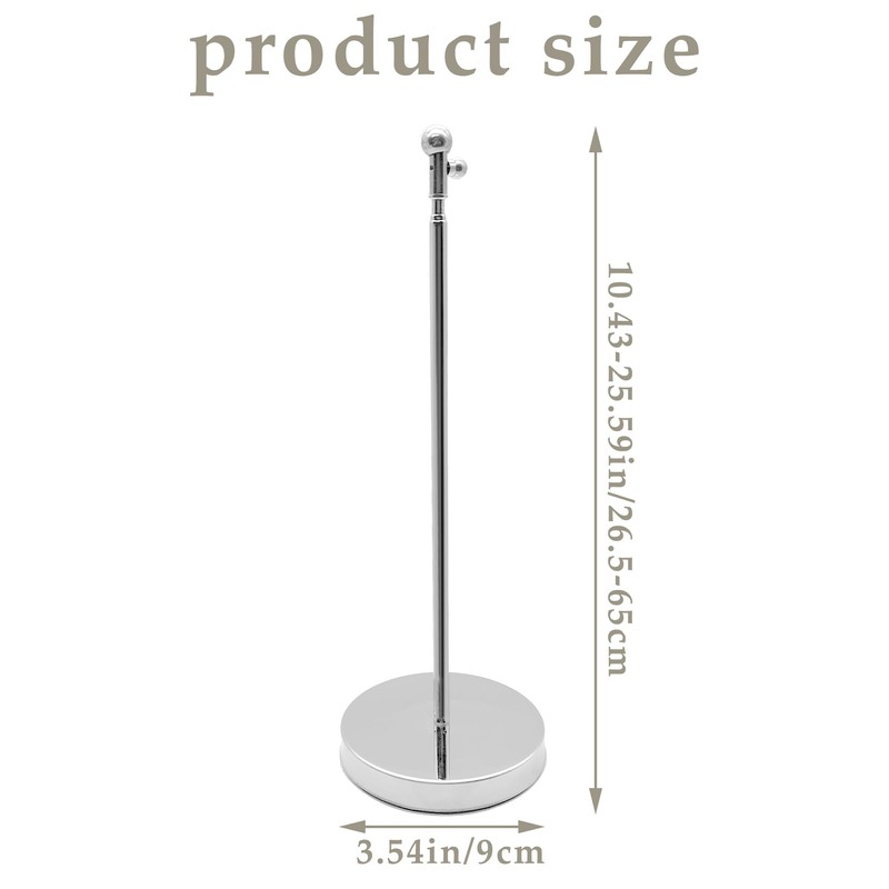 LIANCHEN Table Flag Telescopic Pole with Base, Telescopic Range: 26-65