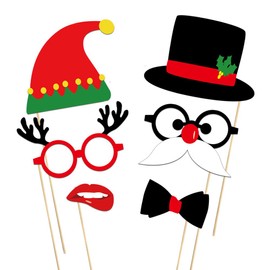 KUUQA 39 Pcs Christmas Photo Booth Props Kit Merry Christmas Party Decoration Supplies