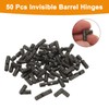 uxcell 50Pcs Invisible Brass Barrel Hinges, 4x17mm, Black, Modern, Unfinished,