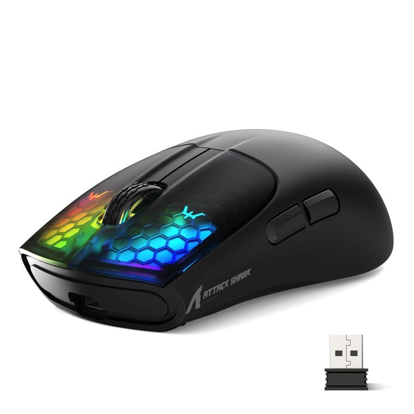 ATTACK SHARK X5 Wireless Gaming Mouse with Tri-Modes BT 5.1/2.4Ghz/USB-C,Lightweight