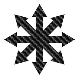 Symbol Of Chaos - Vinyl Decal Sticker - 5.75" x 5.75" - Carbon Fiber