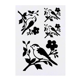 4 x 'Bird Sitting on Tree Branch' Temporary Tattoos - Water Resistant, Skin-Safe, Non-Toxic Transfers, Mixed Sizes (TO00085640)