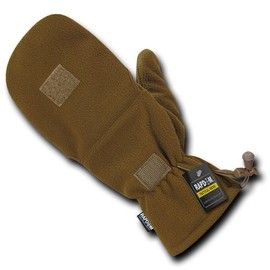RAPDOM Tactical Fleece Shooter's Mittens, Coyote, Large