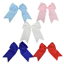 Jumbo Bow Clip with Tails - Set of 5-Multi-colored
