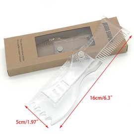 Beard Shaping Tool Template, Beard Shaper Tool Plus Comb Men's Facial Hair Hairline Perfect Symmetric Lines For Any Beard Razor Electric Trimmers or Clippers