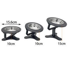 Syiyunran Cat Bowl Holder Raised Cat Bowl Raised Bowls - 1 Piece, Black, Adjustable Pets Raised Cat Bowls Holder, Allows Your Pet to Eat, Drink in Comfort