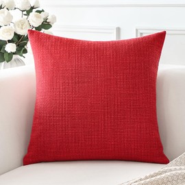Artscope Set of 1 Cushion Cover, Plain Throw Cushion Cover, Linen Cushion Covers, 40 x 40 cm, Modern Decorative Cushion Cover Set, Cushion Case for Sofa, Bedroom, Home Decor, Red