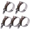 GLARKS Glarks 5Pcs 51-59mm Stainless Steel T-Bolt Hose Clamps Turbo