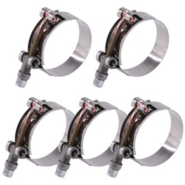 GLARKS Glarks 5Pcs 51-59mm Stainless Steel T-Bolt Hose Clamps Turbo Intake Soft Hose Intercooler Clamps