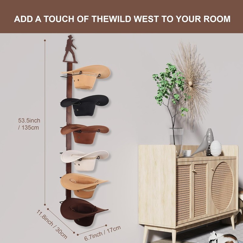 CANWUPON Cowboy Hat Rack Holder - Wild Western Style Design
