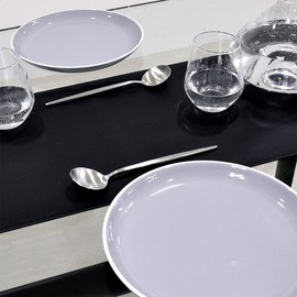 Style Decor W2603900 Table Runner, Reversible, 100% Cotton, Nordic, Stylish, Table Center, 11.8 x 39.4 inches (30 x 100 cm), Solid Ox, Black