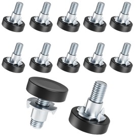 Celuisiva 1/4" Thread Leveling Feet, 12 PCS Furniture Levelers with T-Nuts, Adjustable Furniture Feet Threaded Screw in, Table Levelers for Adjusting Individual Furniture Feet