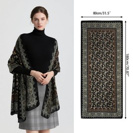 Black Shawl Wraps for Women Evening Dresses Elegant Soft Pashmina Rave Scarf Festival Men Scarves Fall Winter