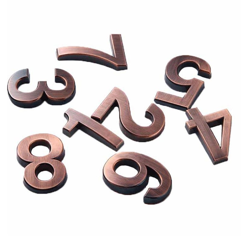 3D Self Adhesive Mailbox Numbers 0-9 Number Stickers No Drilling