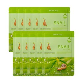 Farmstay Visible Difference Snail Mask Pack 10 Sheets / 비저블 디퍼런스 마스크팩 스네일 10매