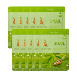 Farmstay Visible Difference Snail Mask Pack 10 Sheets / 비저블 디퍼런스 마스크팩 스네일 10매