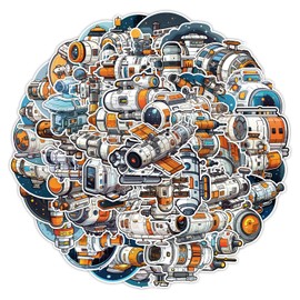 Cute Space Stickers for Water Bottle|Astronaut Spacecraft Vinyl Waterproof Sticker for Water Bottle Laptop Skateboard Phone Car Decals Gifts for Kids Teens Adults for Party Favors Supplies Decor 50PCS