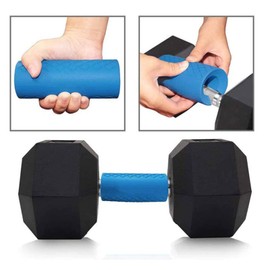 Zunate Empuñaduras de Mancuernas de Barra Gruesa, Adaptador de Barra de Peso de Empuñaduras de Mancuernas, Empuñaduras de Mancuernas de Goma Dura Antideslizante para Entrenamiento con (Azul)