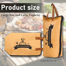 HYEIOL BBQ Blanket for Resting Meat,21inch Meat Resting Blanket with Wide Mouth,Reusable Smoker Grilling Meat Insulated Resting Bag for Large Brisket/Beef/Pork Shoulders/Turkeys