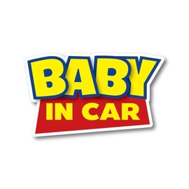 BULKYSTYLE Baby Car Sticker Mat Laminated Waterproof Light Resistant UV Protection W5.9 x H3.5 inches (150 x 90 mm) Baby in Car Cute Stylish Baby Riding