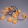 Decorative String Lights, 10 Incandescent Mini Bulbs with Natural Bamboo