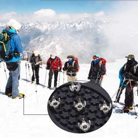 TreereSea Non-slip Gripper Spikes, Shoe Ice & Snow Grips Traction Cleats Outdoor Anti-Slip with 5-Claw Ice Fishing Gear for Running Footwear Walking