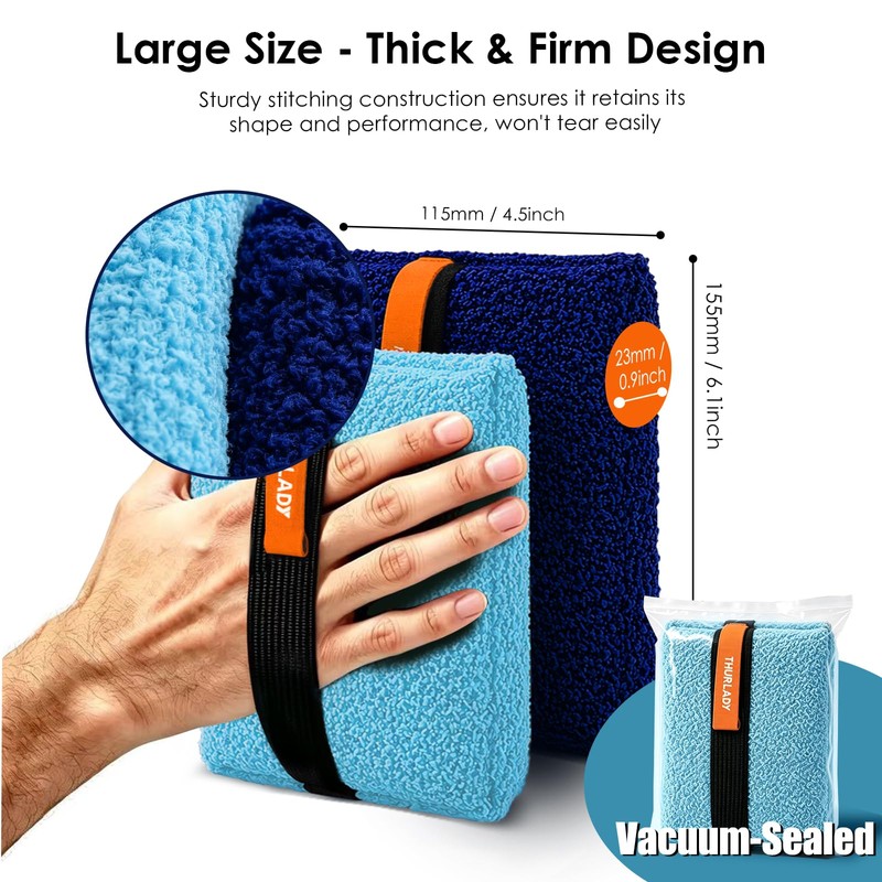 THURLADY Exfoliating Body Scrubber, Rough Body Scrubber Exfoliator, 2 Pack