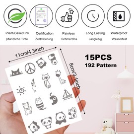 Sugeru 15 Sheets Super Sustainable Temporary Tattoo (234 Patterns) – The Original | Waterproof + Vegan + Neue-Tech | Fake Tattoo Stickers | Tattoos for Adults Children - Natural Non-Toxic Ingredients