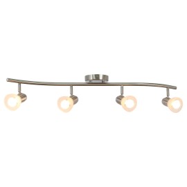 USA Warehouse Gu10 Flexible Smart Track Light Led 50W Track Spot Light Brushed Nickel Ceiling Lights ShopLamp Power(W): 50*4, Emitting Color: Warm white, Color: XB-TR1223-4-BN