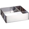 Equinox 516608 3 Stück Kuchenformen quadratisch Edelstahl 6,5 x 21 x 20,5 cm