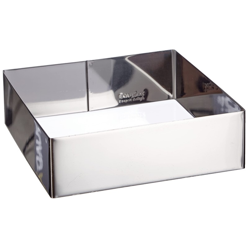 Equinox 516608 3 Stück Kuchenformen quadratisch Edelstahl 6,5 x 21 x 20,5 cm