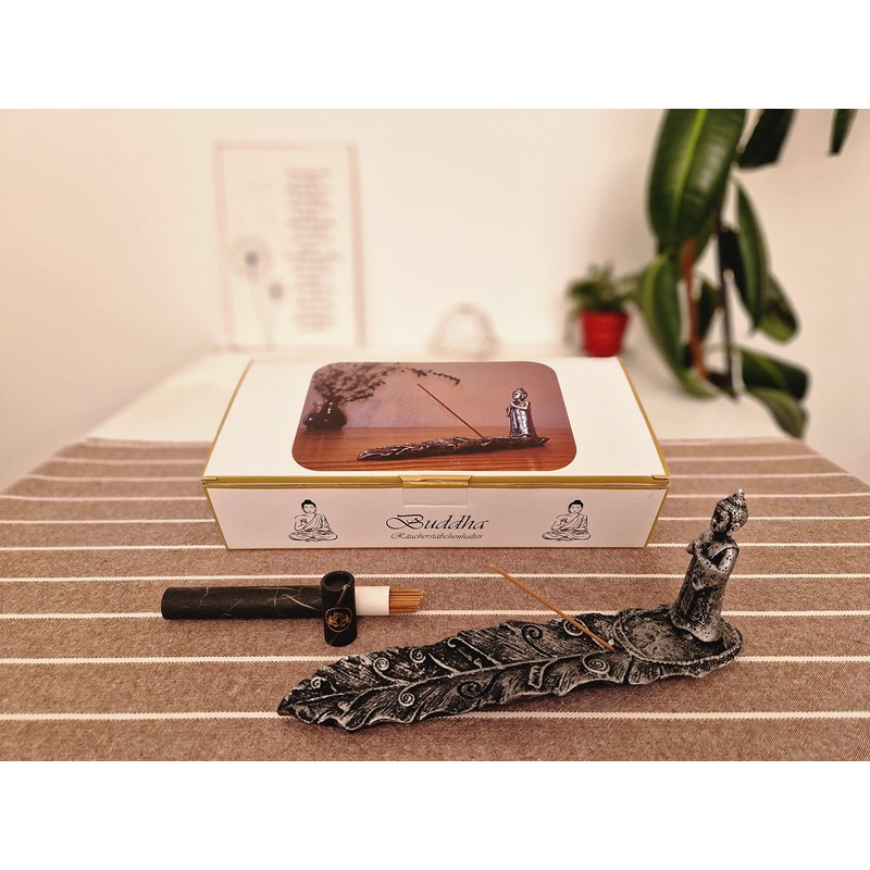 MFunke Buddha Incense Holder with 30 Incense Sticks for Aromatherapy