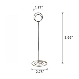 4 Pack 8.66 inch Tall Table Number Holders Place Card Holder Table Picture Holder Wire Photo Holder Clips Picture Memo Note Photo Stand (Roundness)