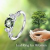 VONALA Natural Moss Agate Ring 925 Sterling Silver Green Moss