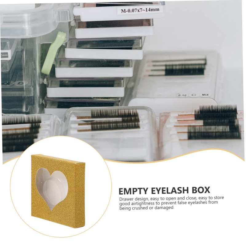 MERRYHAPY 50pcs Eyelash Packaging Drawer Type Lash Organizer Paper Case