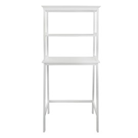 Casual Home Spacesaver 25 in. W x 61 in. H x 14 in. D White 100% Solid Wood Over-The-Toilet Storage Rack with Sh