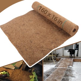 Coco Liner Roll - 16x160 inch Natural Coconut Fiber for Planters, Versatile Flower Baskets, Garden Decoration, Animal Pet Pads - Reptile-Friendly, Ideal for Window Boxes and Nesting Boxes