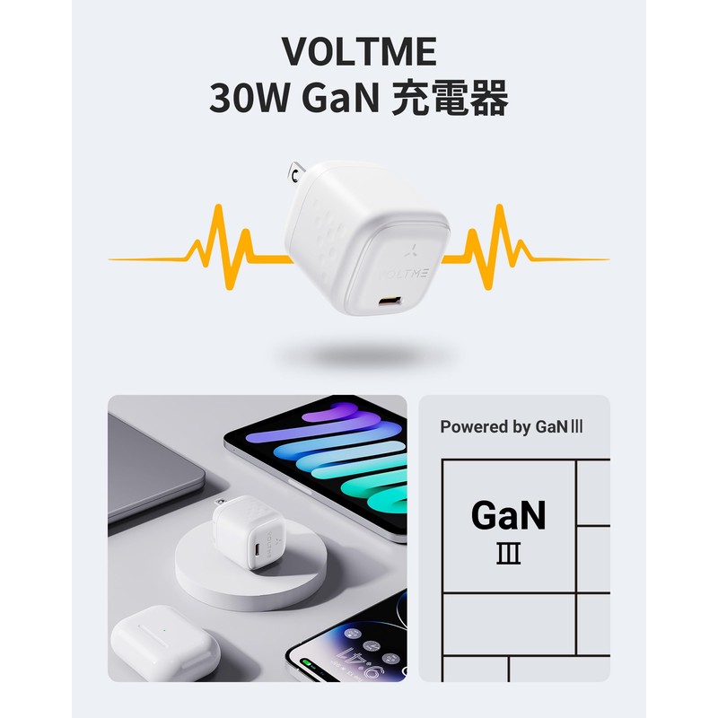VOLTME Type-C Charger 30W [New Arrival 2024, Ultra Compact], VOLTME