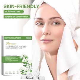 Toalla Facial Desechable Comprimida Toallitas Desmaquillantes - Mini Paños Biodegradables Cara - Wipes Quitar Maquillaje Kit Viaje para Travel Essenti